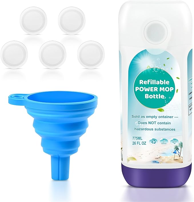 Ndoge Power Mop Refillable Bottle for Swiffer PowerMop Multi-Surface Mop, 775ML /26 FL OZ Leak-Proof HDPE Refillable Bottle Solution Powermop Reusable Solution Container Replacement