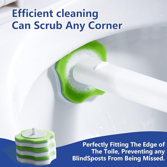 Toilet Bowl Wand Cleaner Refills,Disposable 30 Magic Sponge Eraser Wand Refills, for Bathroom Toilet Cleaning Brush(Refills, 30 PCS)