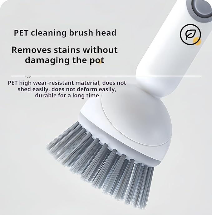Adjustable Dish Brush with Soap Dispenser, Non-Scratch PET Bristles, Ergonomic Handle, Kitchen Cleaning Tool for Pots, Pans & Sink (Yellow, Combination Style (1 Long + 1 Short))