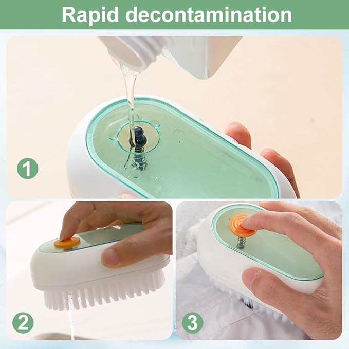 2 in 1 Multifunction Cleaning Brush, Multifunctional Cleaning Brush with Soap Dispenser, Liquid Filled laundry Brush, Household Cleaning Clothes Shoes Brush with Liquid Box (2pcsWhite)