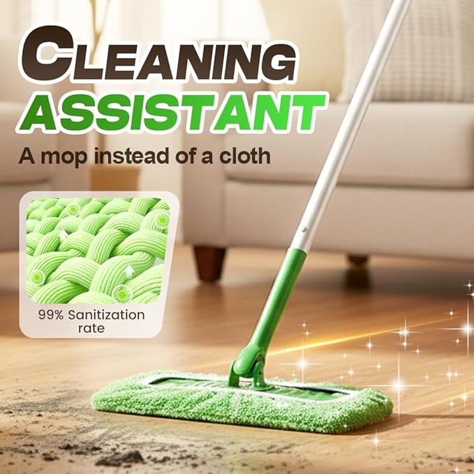 Reusable Mop Pads, Reusable Microfiber Mop Pads Compatible with Sweeper Mops, Replacement Wet Mopping pad Refills & Washable Dry Sweeping Cloths for Surface/Hardwood Floor Cleaning (Blue-6PCS)