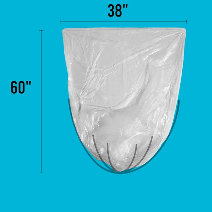 BEIDOU-PAC 55-60 Gallon Trash Bags, 150 Count Bulk, Heavy Duty Clear Plastic Recycling Garbage Bags, Multi-purpose Can Liners for Business Home Commercial, Industrial Contractors, Storage, Outdoor