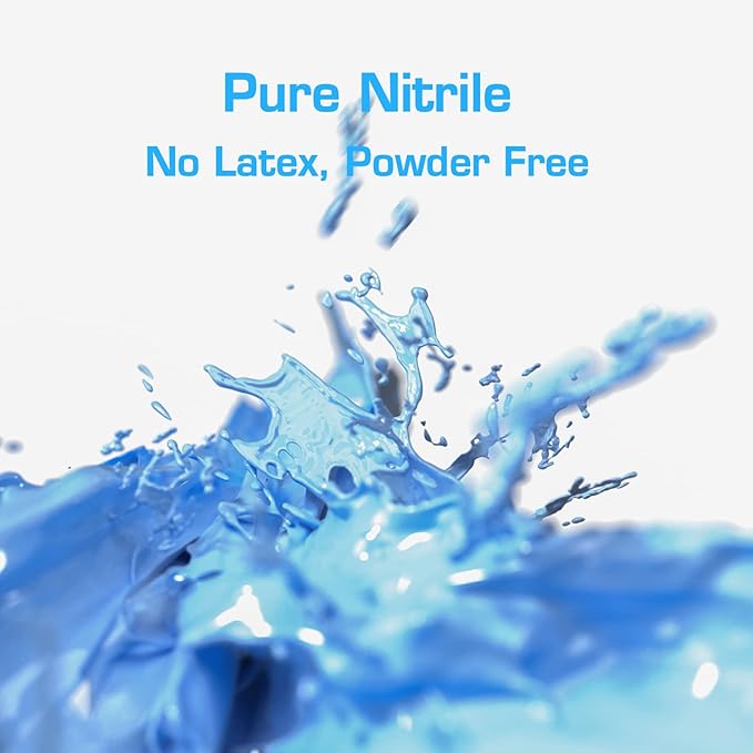 Disposable Nitrile Gloves Powder & Latex Free 3 mil Non-Sterile Nitrile Exam Gloves Light Duty Cleaning Gloves, Small, Box/100