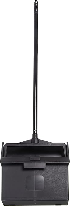 Carlisle FoodService Products Duo-Pan Upright Dust Pan with Serrated Yoke for Home, Restaurants, Kitchen, Lobby, And Office, Plastic, 30 Inches, Black