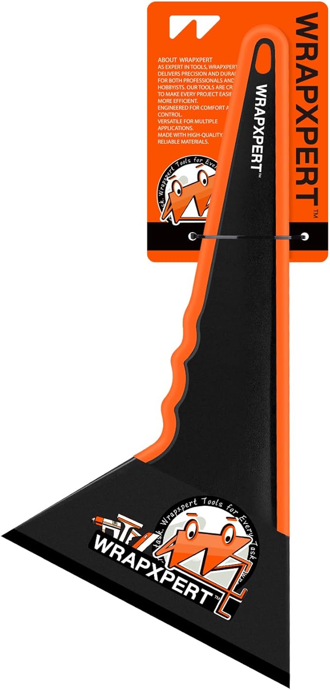 WRAPXPERT Window Tint Squeegee, Triangle Contour Tint Squeegee, Long Handle Scraper Tool for Window Tinting, Vinyl Wrap, Speed Loader Auto Window Film Install, Window Tint Kit, Large