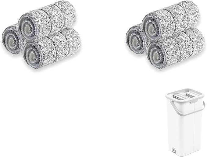 Mop Pads Mop Head Refill Washable Wet/Dry Mops Flat Compatible with Most 11-13" Hook and Loop (Velcro) Flat Mops.System Floor Care System (F-Padsx6)