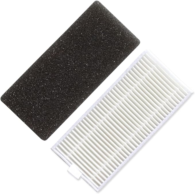 Replacement Parts Compatible with Tesvor S6 X500 X520 X600 Pro M1 Robot Vacuum Cleaner Accessories, 4 HEPA Filters 4 Side Brushes