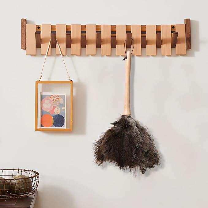 Daieeparty Ostrich Duster Fluffy Natural Feather Dusters with Wooden Handle Cleaning Supplies for Home Office Car (2, 16inch)