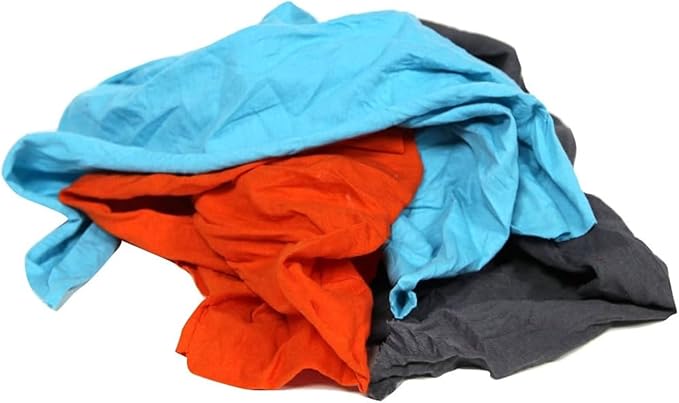 Premium Color Knit Cleaning Rags (2 lbs. Bag) – Shop Rags Bulk for Workshops, Mechanics, Painters, and Home Use, Multipurpose Cotton T-Shirt Rags