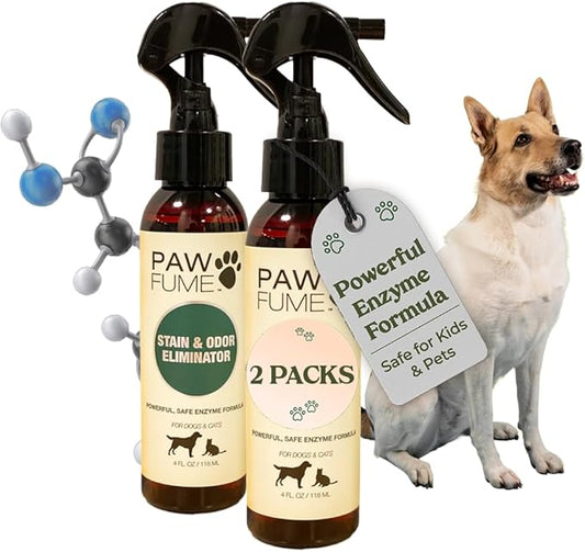 PAWFUME Stain & Pet Urine Odor Eliminator, 2-Pack – Removes Impurities in Seconds – Enzymatic Formula, Quick-Dry Action, & Eco-Friendly Ingredients – Upholstery, Fabrics, and Carpet Cleaner Spray