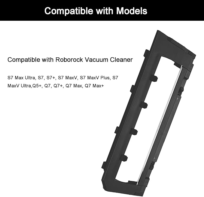 HyacGoaw Replacement Main Brush Cover Guards Compatible with Ro-borock S7 Max Ultra, S7, S7+, S7 MaxV, S7 MaxV Plus, S7 MaxV Ultra, Q5,Q5+, Q7, Q7+, Q7 Max, Q7 Max+ Robot Vacuum (Black)