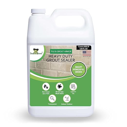 Seal It Green Xtreme Heavy Duty Professional Grout Sealer-Breathe Easy, Stain Block Technology. Odorless, Non-Toxic, Zero VOC-Seals & Protects. Lasts 5+ Yrs. 800+ SF Coverage