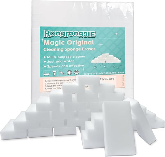 Magic Sponge Eraser, 51 Pcs Melamine Foam Sponges in Bulk, Multi-Functional Household Scrub Cleaning Pads for Kitchen, Bathroom, Furniture, Tub, Sink, Floors, Baseboards, Shoes, Walls