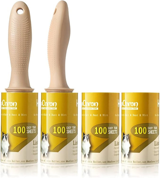 HapChron Lint Rollers for Pet Hair Extra Sticky [400 Sheets/2 Handles], Lint Remover Go Beyond Animal Fur, Dust and Other Dirt, Dog & Cat Hair Remover Rollers for Clothes, Furniture, Carpet, Car etc