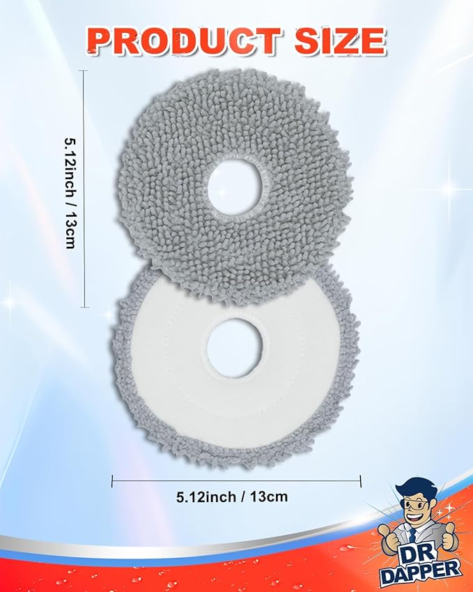 8 Pcs Replacement Mop Pads Compatible with iRobot Roomba Plus 405 Combo Robot 505 Combo Robot, Vacuum & Mop Replacement Parts Accessories Washable Reusable Mop Pads
