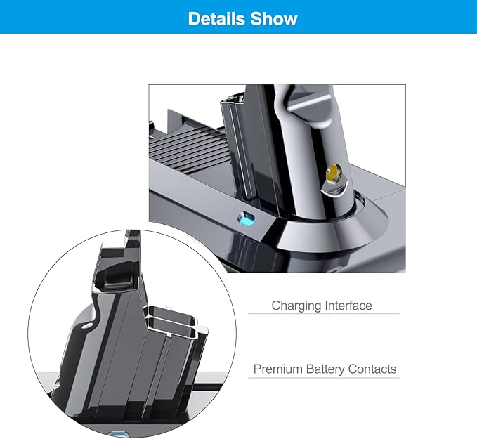 Bonacell 6.0Ah 21.6V Replacement for Dyson V6 Battery Compatible with 967810-23 VTC4 SV03 SV04 SV05 SV06 SV07 SV09 DC58 DC59 DC61 DC62 DC72 Animal V6 Absolute V6 Motorhead Handheld Vacuum + 2 Filters