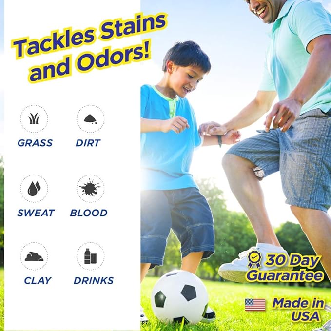 AthletX Amazing Sports Wear Stain & Odor Remover - Grass, Blood & Sweat Stains & Odors - Workout Clothes - Natural Enzymes - USA Made