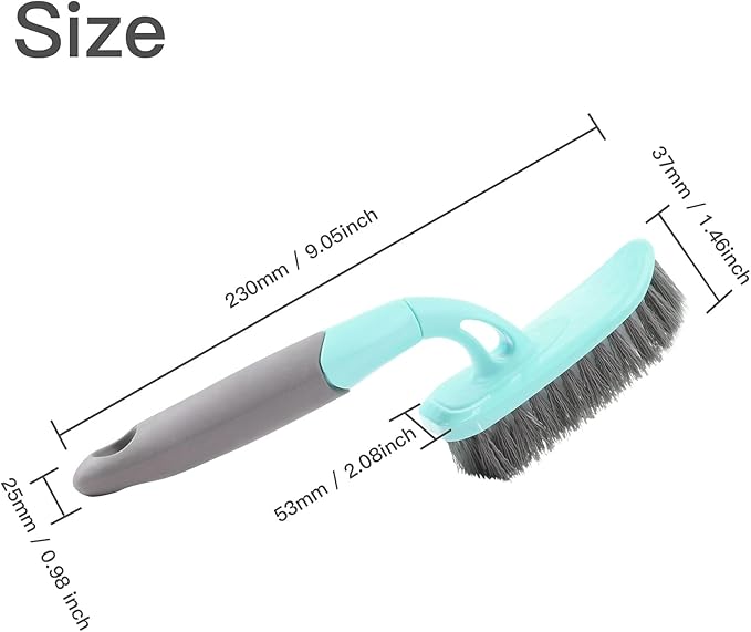 KUFUNG Scrub Brush, Cleaning Shover Scrubber with Ergonomic Handle Bristles for Bathroom Shower Sink Carpet Floor (9 inch, Blue)