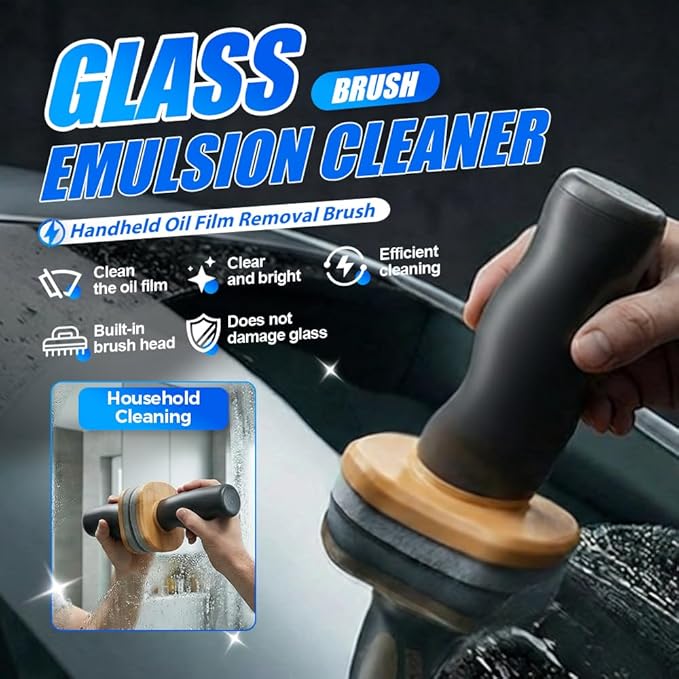 Handheld Glass Oil-Film Remover, 2026 Upgrade Glass Emulsion Cleaner, New Glass Cleaning Board, Automotive Oil Film Cleaning Brush for Car Windows (3, Medium)