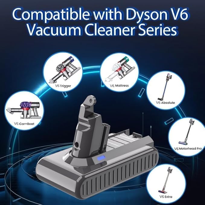 Bonacell 7000mAh 21.6V Replacement for Dyson V6 Battery Compatible with Dyson DC58 DC59 DC61 DC62 DC72 DC74 SV03 SV04 SV05 SV06 SV07 SV09 Series Cordless Vacuum Cleaner