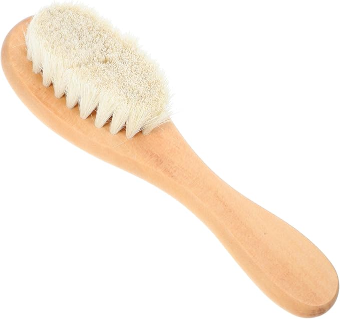 GANAZONO Laundry Brush for Delicate Fabrics Natural Soft Pig Bristle Scrubbing Tool for Removing Stains from Knits and Reusable Cleaning Brush for Household Use