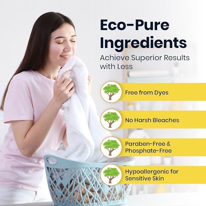 Eco-Friendly Laundry Detergent Sheets, 200 Loads (100 Sheet) Fragrance Free Laundry Sheets Detergent, Concentrated Washer Detergent, Plastic Free Travel Laundry Detergent