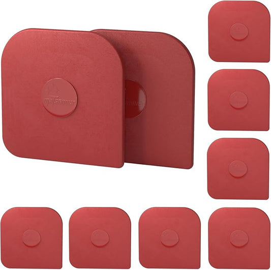 Pan Scraper, 10 Pcs Pot Scraper Plastic, Pot Scraper Non Scratch for Cast Iron, Pot and Pan Cleaning, Sturdy Scraper Kitchen Tool, Red