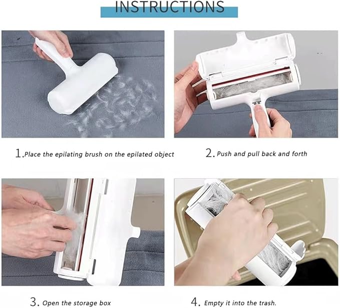 Reuseable Hair Remover - Pet Hair Roller for Cat, Dog，Couch, Furniture, Carpet and Bedding, Portable Lint Rollers - Perfect Cat Dog Fur Remover Tool (Color : Orange)