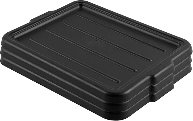 Restaurantware-LID ONLY: RW Clean 23.2 Inch x 16.9 Inch Bus Tub Lid, 1 Snap-On Lid For Bus Box - With Handles, Black Plastic Restaurant Tub Lid, Bus Tub Sold Separately