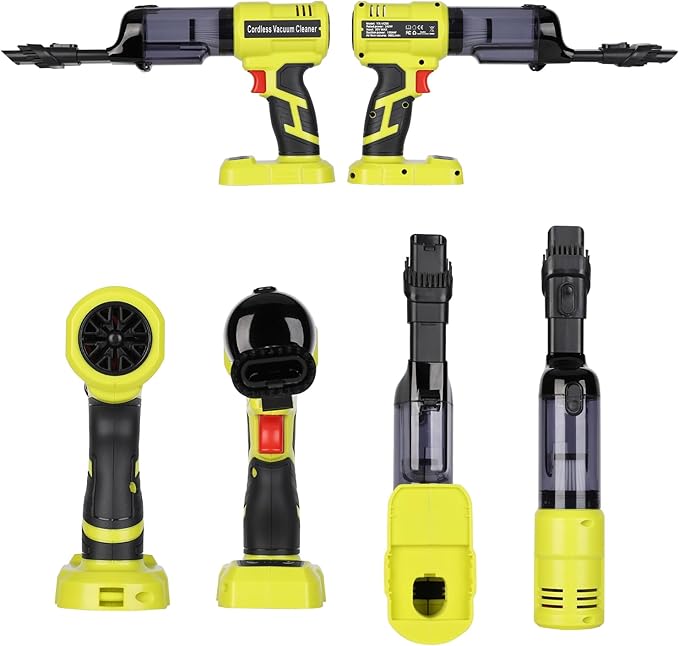YEX-BUR Cordless Handheld Vacuum for Ryobi 18V Battery(Tool Only), 240W Powerful Car Vacuum with Brushless Motor, 3-Speed, 5 Filters, Portable Vacuum Cleaner for Home Office Car Pet