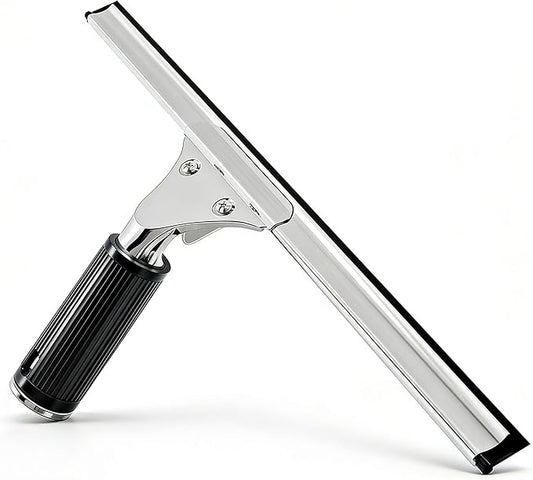 MRDARENSU 14-inch Squeegee for Shower Glass & Window Cleaning, Professional Stainless Steel Squeegee with Durable Handle for Streak-Free Glass, Mirror, Tile & All Smooth Surfaces