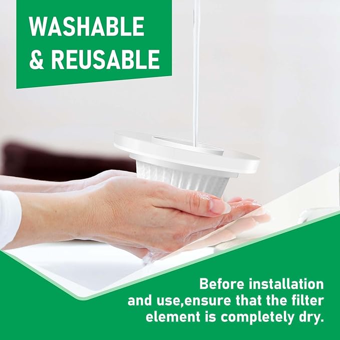 Replacement HEPA Filters Compatible with Horsepower Duck Vacuum Cleaner as Seen on TV, 4-Pack High-Efficiency Filtration, Washable Filters Compatible with Horsepower Duck Handheld Vac as Seen on TV