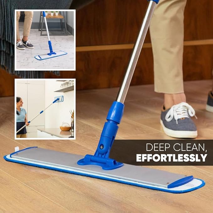 Microfiber Wholesale 20 inch Microfiber Mop Pads - Machine Washable, Reusable, Refills & Replacement Wet Mop Heads Compatible with Any Microfiber Flat Mop System (18 Pack)