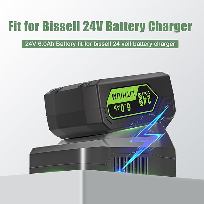 JYJZPB 6.0Ah 24V Battery Compatible with Bissell Cleanview XR 3789U & Bissell Cleanview XR Pet 3797V, Replace for 4054 Bissell 24 Volt MAX Lithium-Ion Battery