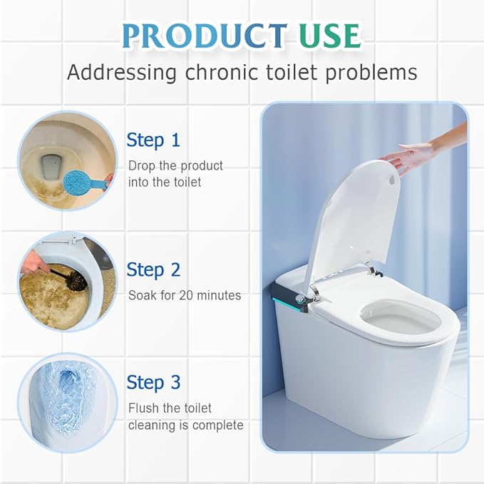 Toilet Cleaner, 2025 Upgrade Multipurpose Toilet Bowl Cleaner Toilets Cleane, Self Activating Powder for Toilets Bowls Cleaning, Powerful Foaming Toilets Bowls Cleaner, Deep Cleaning Tool (1)