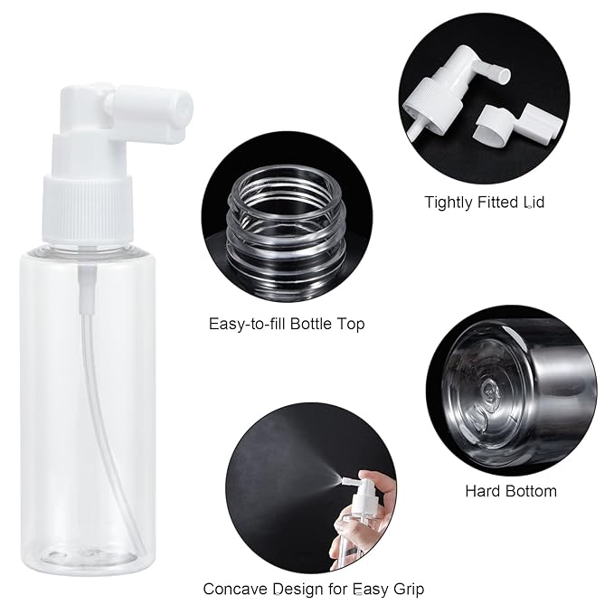 Yebeauty 6 Pack 60ml/2oz Refillable Travel Size Spray Bottle Plastic Long Mouth Mini Spray Bottles Empty with Tight Cap Reusable Atomizers for Gardening Perfumes Mouthwash, Clear Fine Mist Bottle