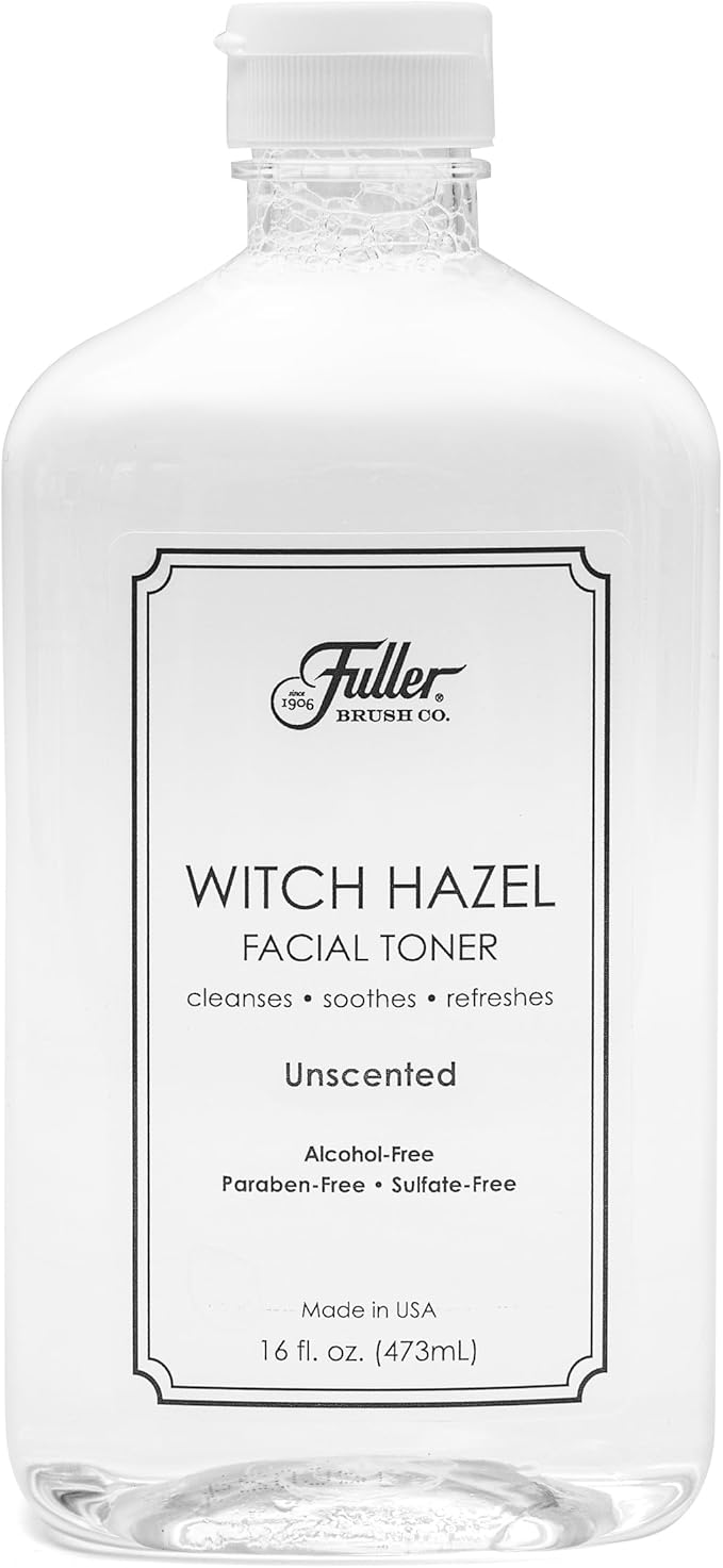 Fuller Brush Witch Hazel Facial Toner - Alcohol-Free, Organic Aloe Vera & Witch Hazel, 16 fl. oz, Paraben & Sulfate-Free, Cleanses - Soothes, Refreshes - Made in USA (Unscented)