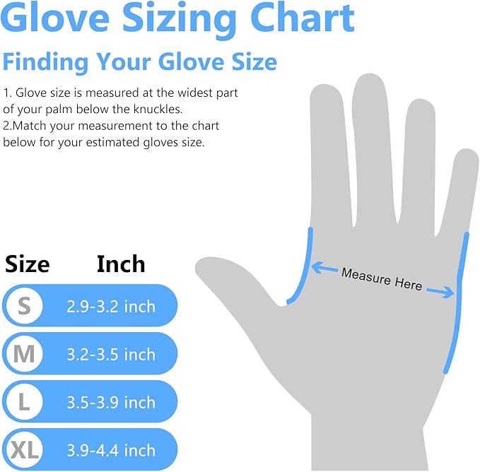 squish Disposable Gloves, Blue 4 mil Vinyl Synmax Blend Exam Gloves Non Sterile, Powder Free, Latex Free - Cleaning Supplies, Kitchen and Food Safe(Pack of 100) (Blue Large)