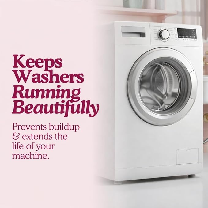 Washing Machine Cleaning Tablets – Non-Toxic, Eco-Friendly, Biodegradable Washer Cleaner Tablets for HE, Front Load & Top Load Machines – Odor Remover and Descaler Tabs (6-Month Supply)