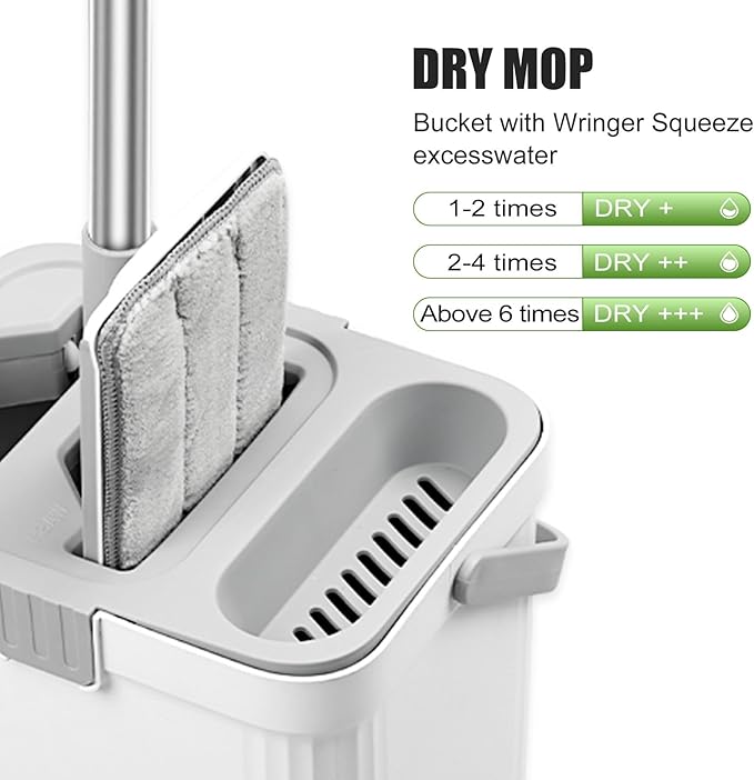 Mop Pads Mop Head Refill Washable Wet/Dry Mops Flat Compatible with Most 11-13" Hook and Loop (Velcro) Flat Mops.System Floor Care System (F-Padsx6)