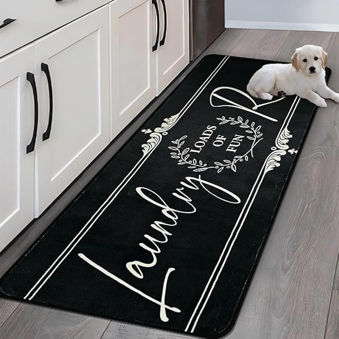 Laundry Room Rug Runner 24"X72" Non Slip Farmhouse Mats Organization and Washable Floor Long Rugs for Laundry Room Accessories Mudroom Kitchen Bathroom Area Rugs Decor