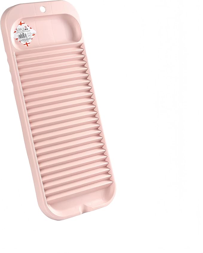 Non-Slip Laundry Washing Board, Household Washboard, Hand Wash Board, Manual Wash Clothes Laundry Pad Scrubbing Board for Household-17.5x7inch (Pink)