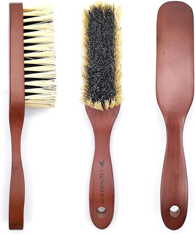 Clothing Brush & Lint Remover for Clothes - for Sweaters, Suits, Cashmere, Wool, Velvet, Suede Jackets - Pet Hair Removal Brush with Natural Solid Wood Handle - Gentle Lint Brush