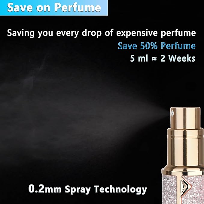Travel Perfume Bottle Refillable,Perfume Travel Refillable Mini Spray Bottles Leather Cologne Dispenser, Portable Empty Spray Bottle Cologne Dispense Filling Atomizer 5ml (Silvery)