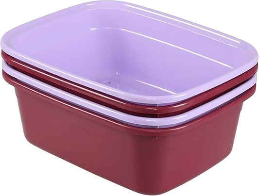 Saedy 14 Qt Plastic Dish Pan, Pack of 4 Rectangular Washing Basin