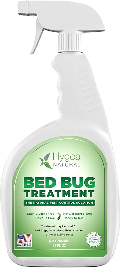 Hygea Natural Lice, Mite, and Bed Bug Natural Spray - Child & Pet Friendly - Immediate Results - Stain & Odor Free (24 Ounce)