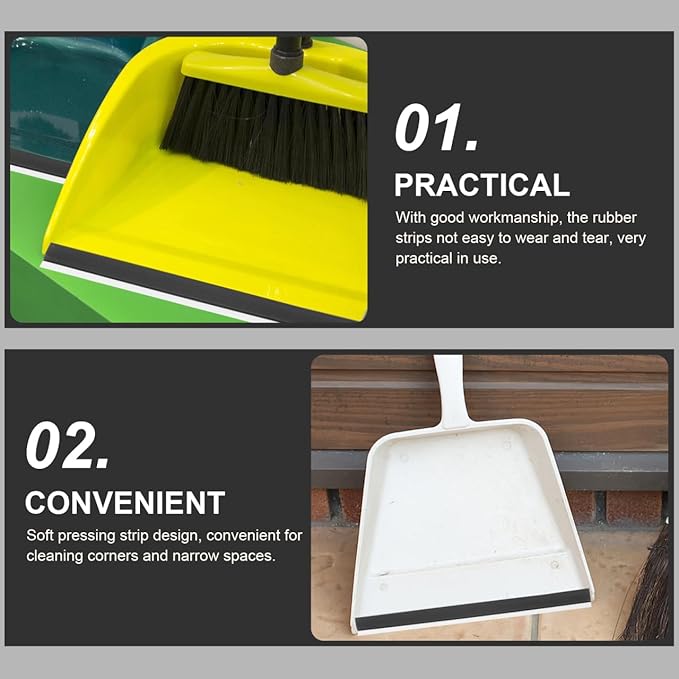 Angoily 4pcs Rubber Strip Replacement for Dustpan Dust Pan Edge Refill Inlet Pressing Strips, Dustpan Lip Replacement, Silicone Garbage Shovel Edge Protectors Rubber Lip Edge