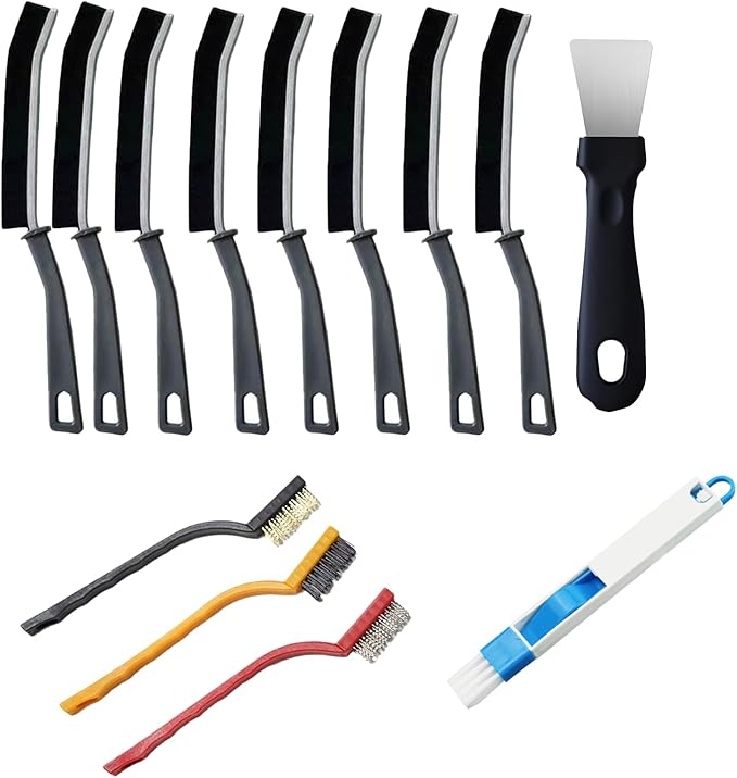 Htydjd 13 Pcs Crevice Cleaning Brush Tools Thin Hard Bristle Gap Brushes Small Spaces Cleaning Supplies for Bathroom Shower Bottle Corner Grout Kitchen Toilet Cup Sink Window Track Narrow Crevice Tool