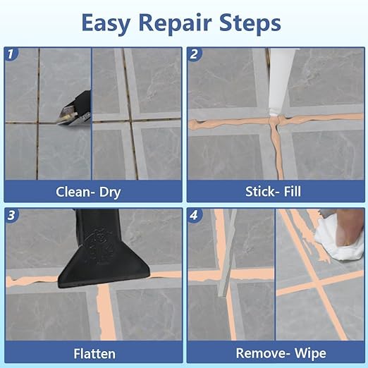 Tile Grout Repair Kit - 17.64oz Beige Grout Filler for Shower, Bathroom & Floor Tile - Waterproof Grout Sealer to Restore & Renew Grout Lines - Quick Drying, Easy to Use Tube