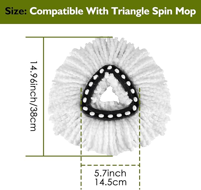 6 Pack EasyWring Spin Mop Refill - Compatible with O-Ceda, Microfiber Floor Spinning Heads Mop Head Replacement